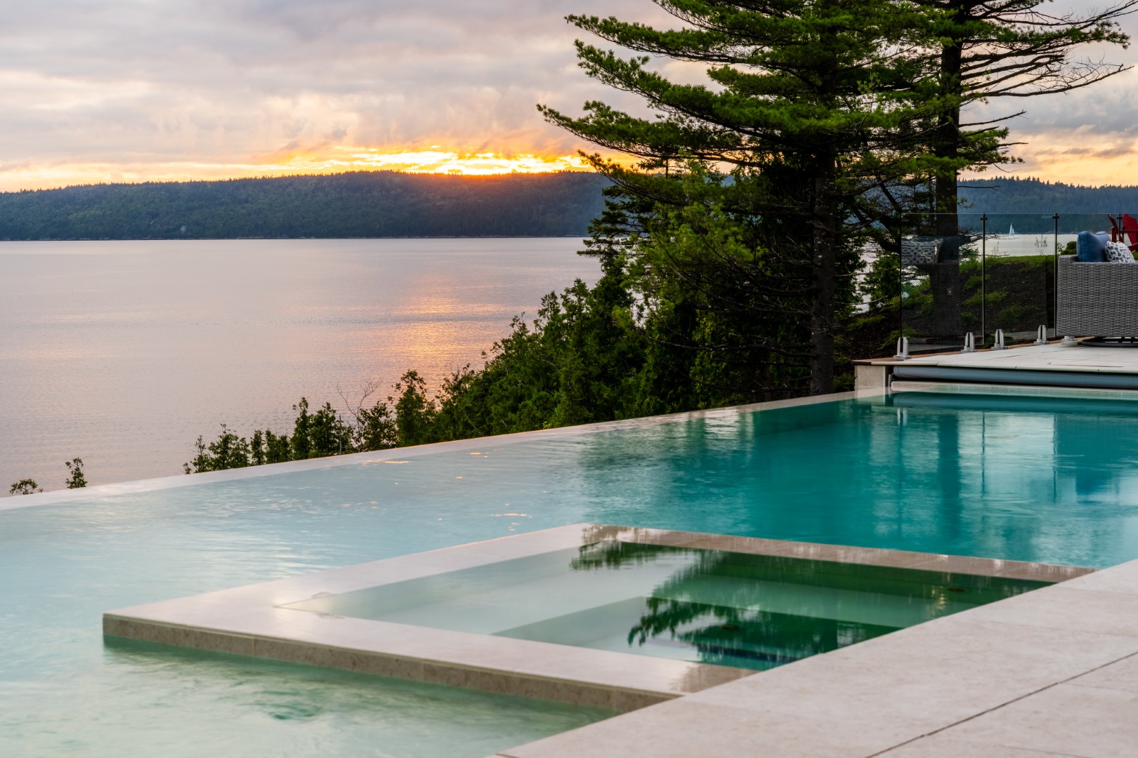 Concealed edge pool and hot tub in Atlantic Canada
