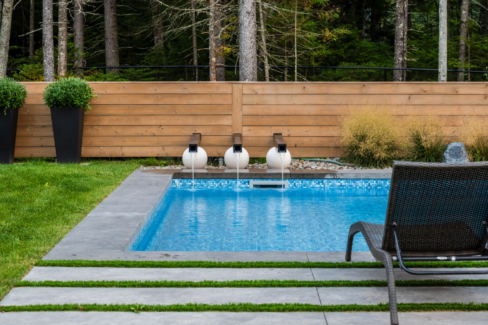 Back garden swimming pool for one of our Atlantic Canadian clients