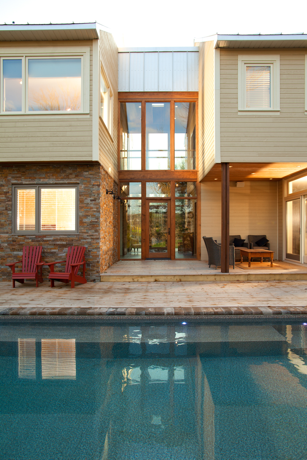 Shot of home swimming pool installation near Saint John River 