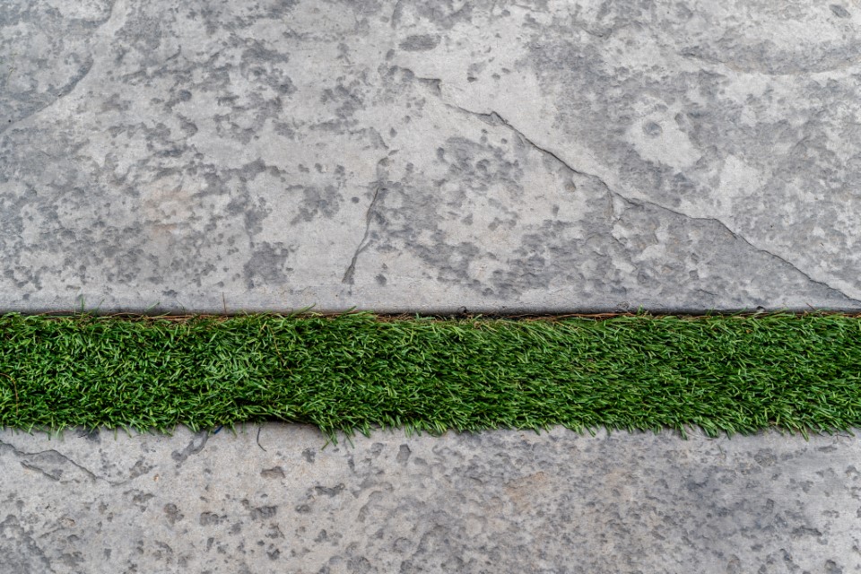 Concrete and turf