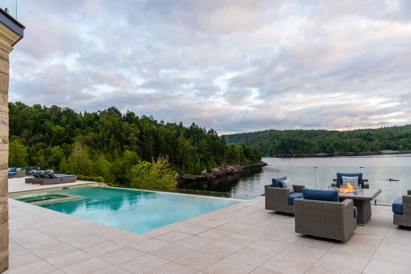 St John residential luxury vanishing edge pool installation