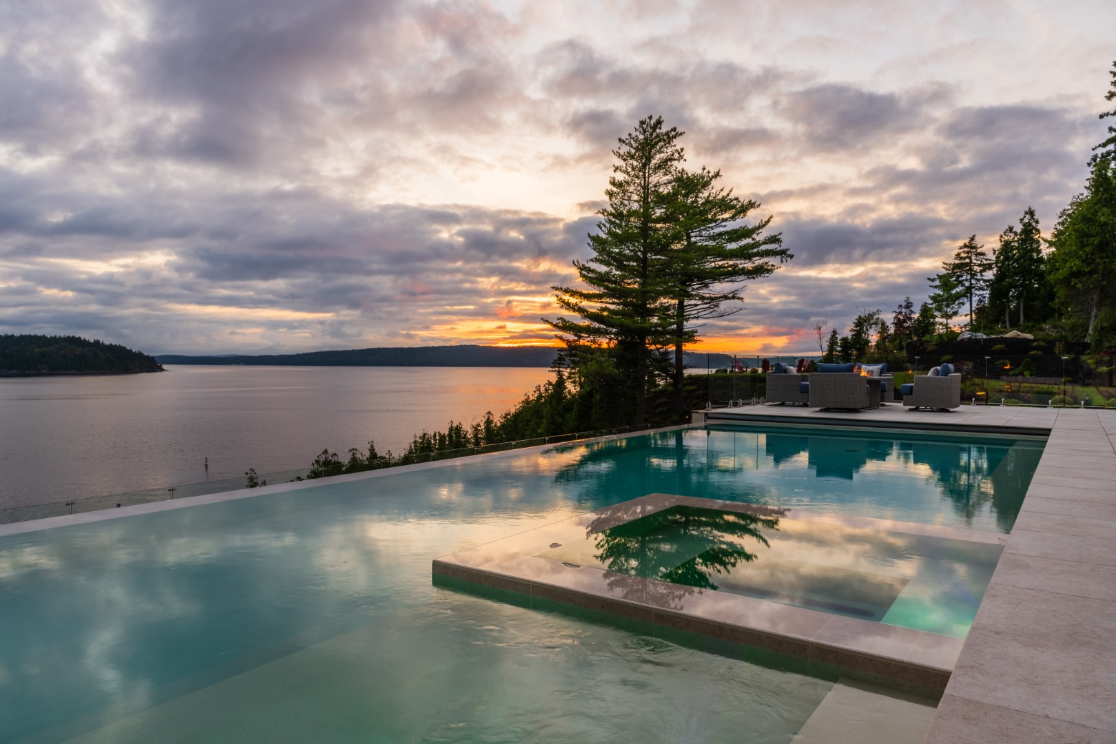 Vanishing edge pool for home in St John, installed and maintained