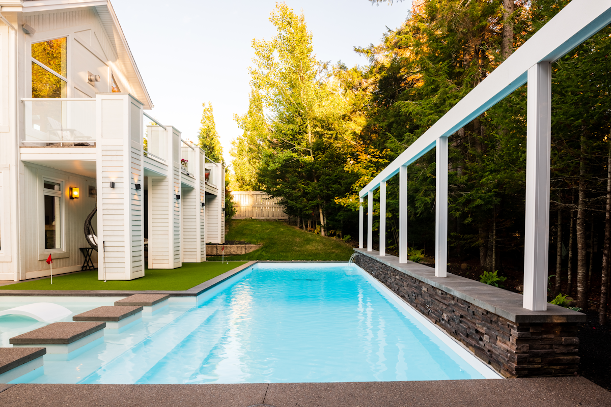 Pristine home swimming pool ready for summer