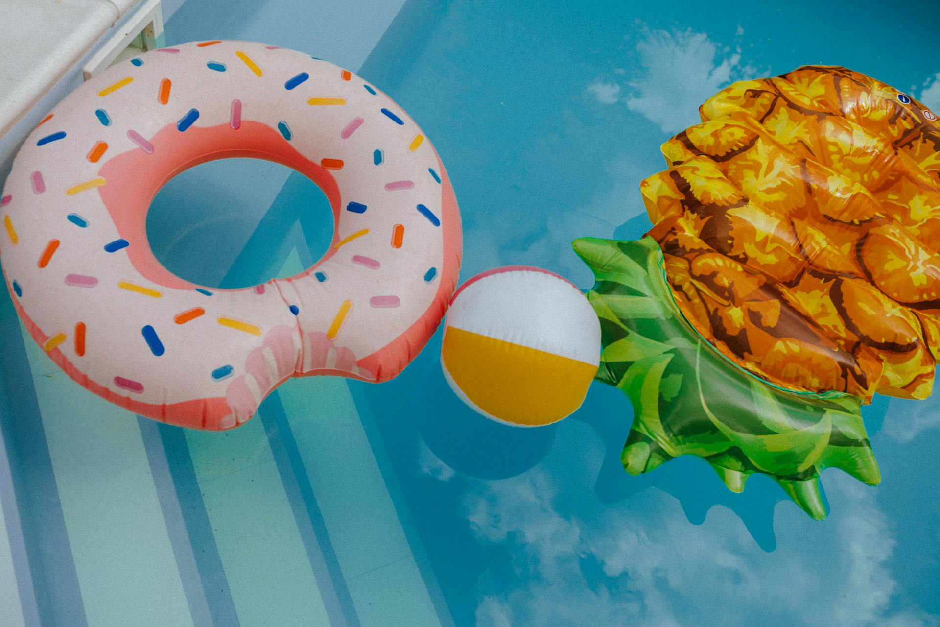 Pool accessories in a home swimming pool